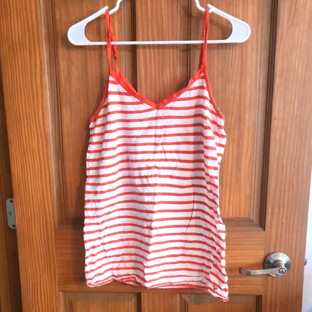 Striped Orange and White Tank Top